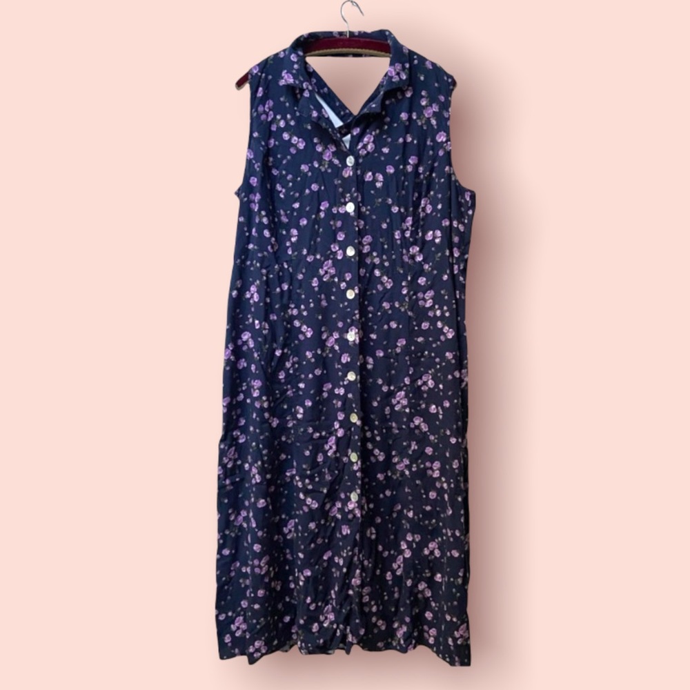 Vtg Floral Maxi Dress